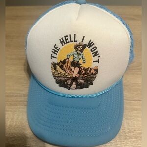 The Hell I Won't Unisex Trucker Hat Blue Western Cowgirl Country Baseball Cap